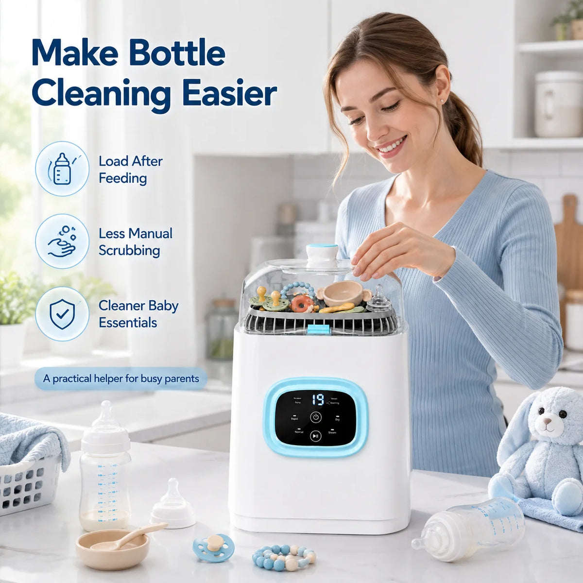 Automatic Baby Bottle Washer Sterilizer Dryer And Storage Station