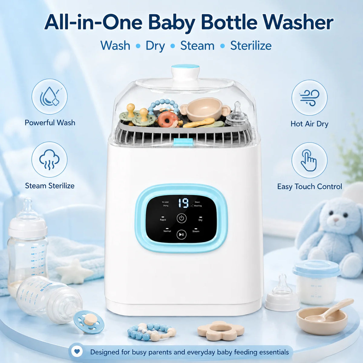 Automatic Baby Bottle Washer Sterilizer Dryer And Storage Station