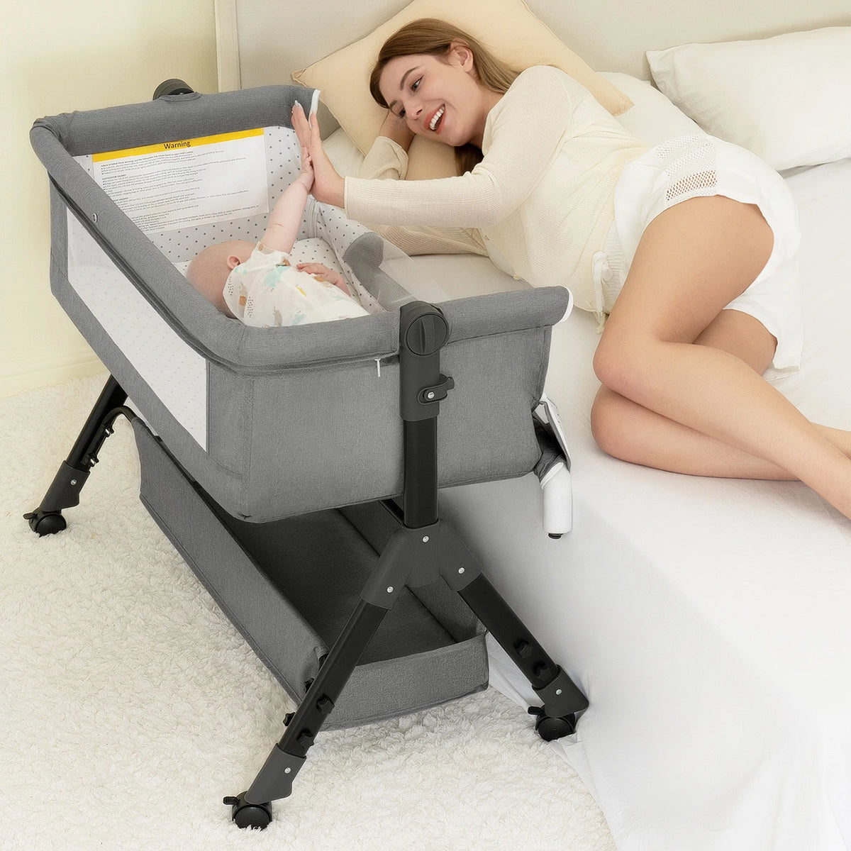 3 In 1 Baby Bassinet Bedside Sleeper Portable Folding Cradle