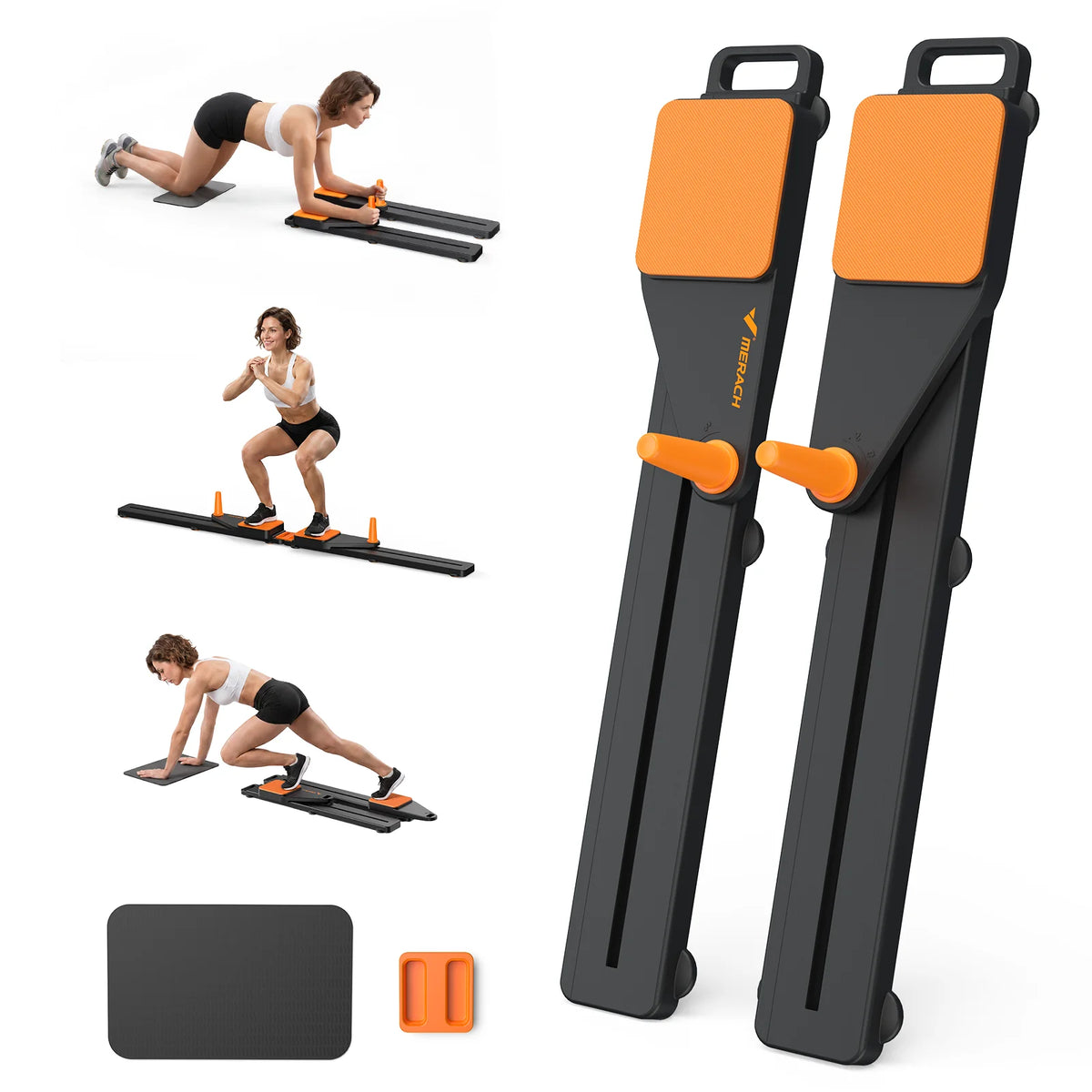 MERACH Foldable Pilates Reformer Board for Full Body Home Workouts