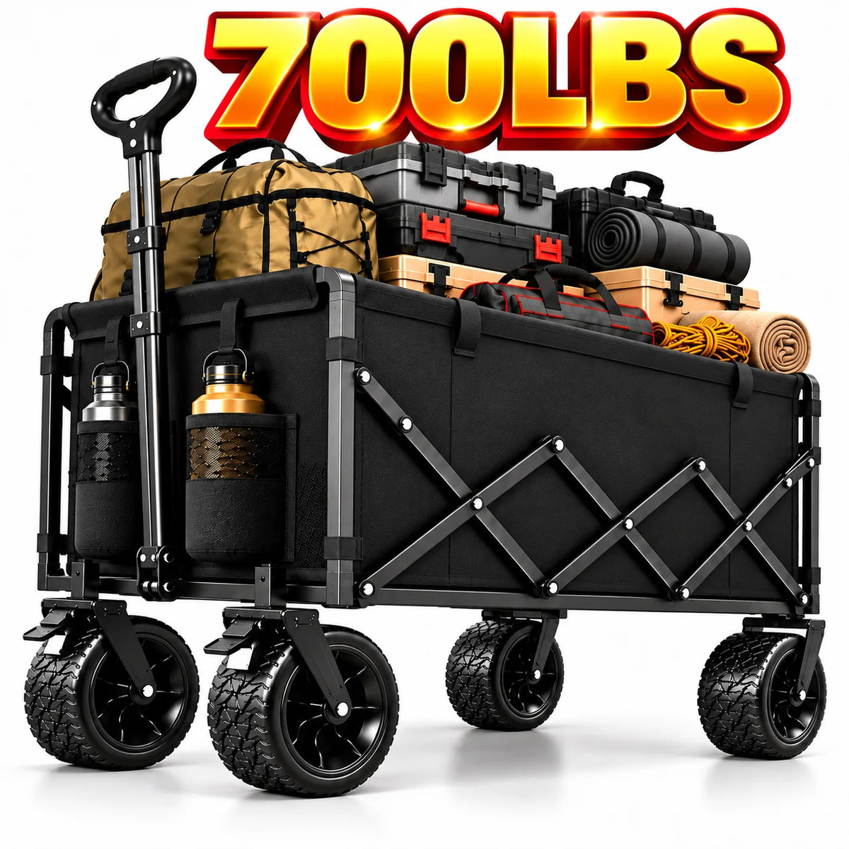 Heavy Duty Folding Utility Cart for Outdoor and Garden Use