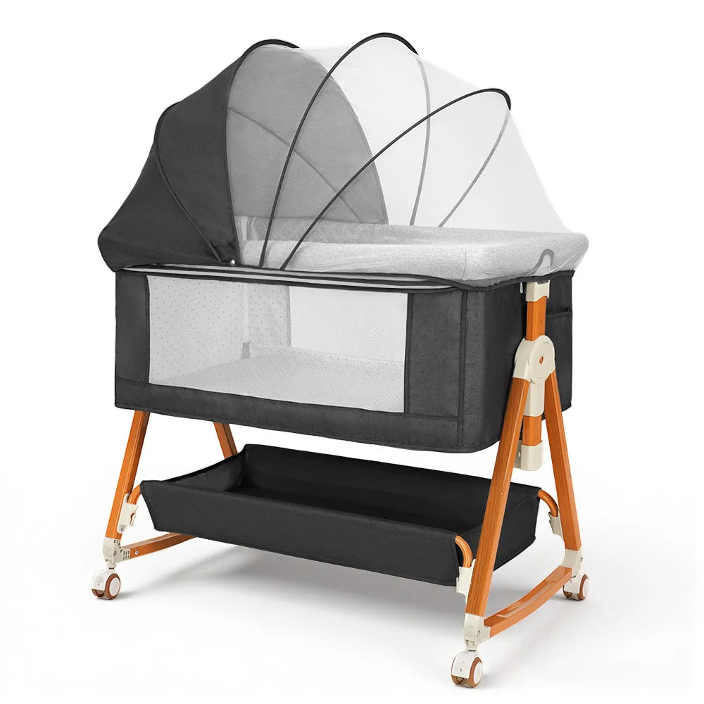 Kmaier Adjustable Baby Bassinet Sleeper With Storage And Breathable Mesh