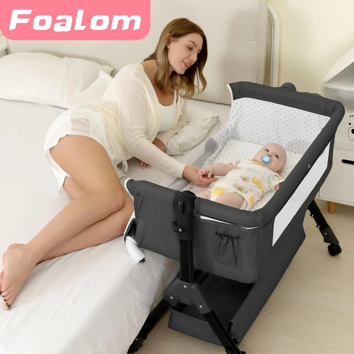 3 In 1 Baby Bassinet Bedside Sleeper Portable Folding Cradle