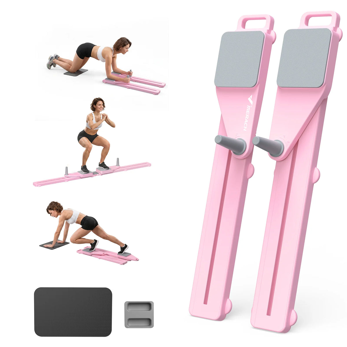 MERACH Foldable Pilates Reformer Board for Full Body Home Workouts