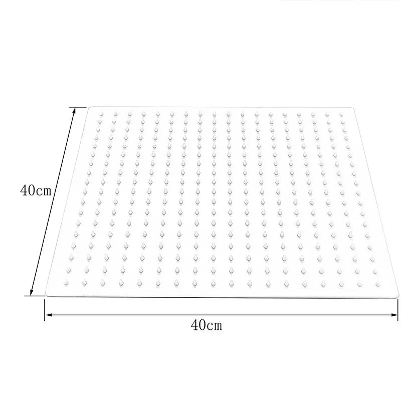 16 Inch Black Square Shower Head Rainfall Shower Accessories Stainless Steel Top Bathroom Ultrathin Shower Head Ceiling Install