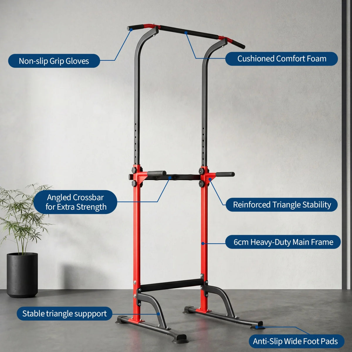 HiMISS Power Tower for Pull Ups, Dips and Strength Training