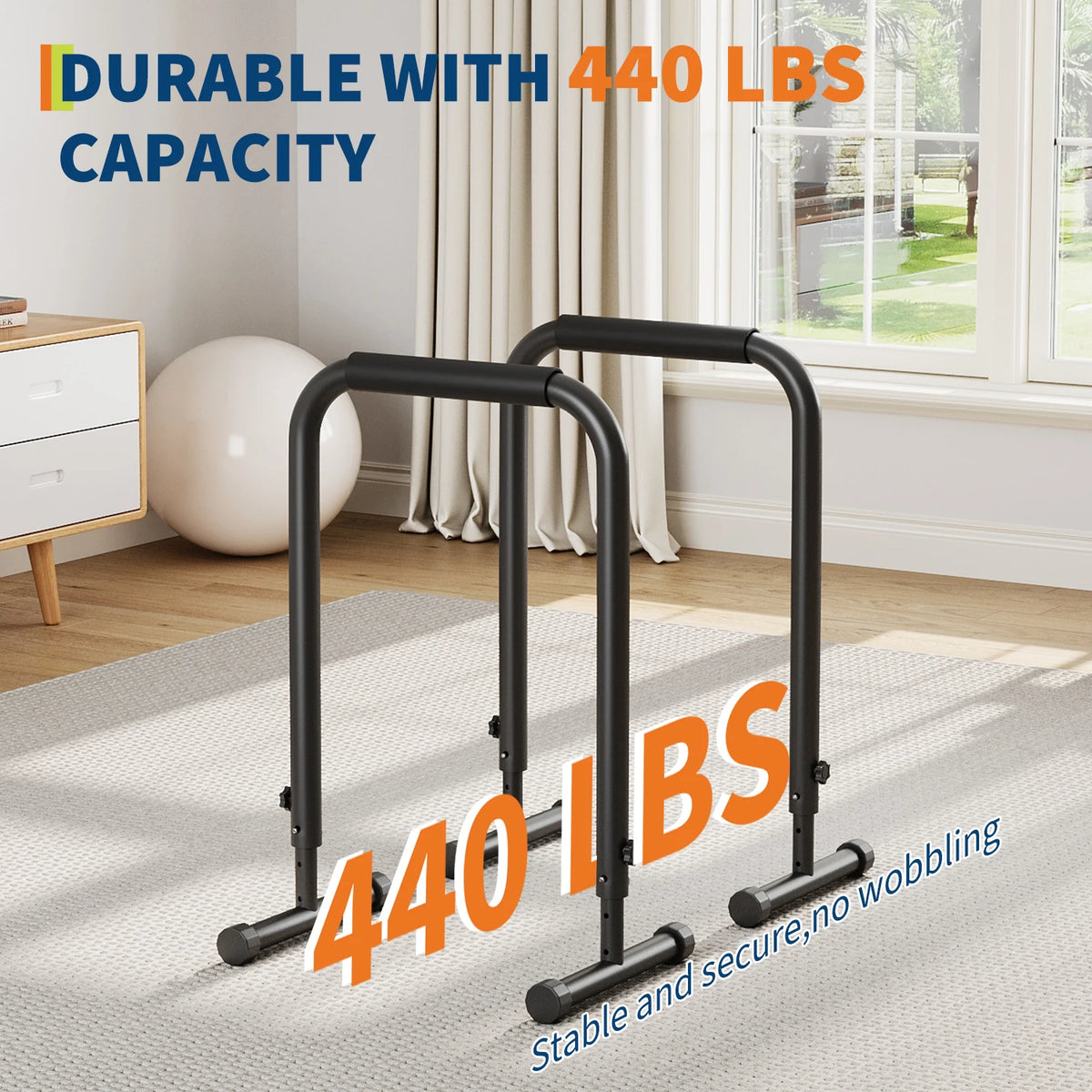 Adjustable Heavy Duty Dip Bars for Home Gym Strength Training