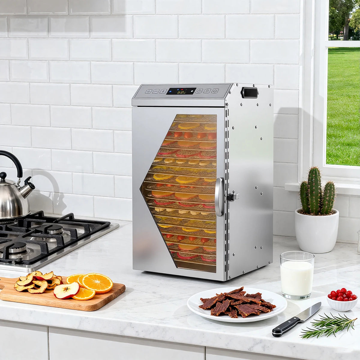 Commercial Stainless Steel Electric Food Dehydrator With Touch Panel