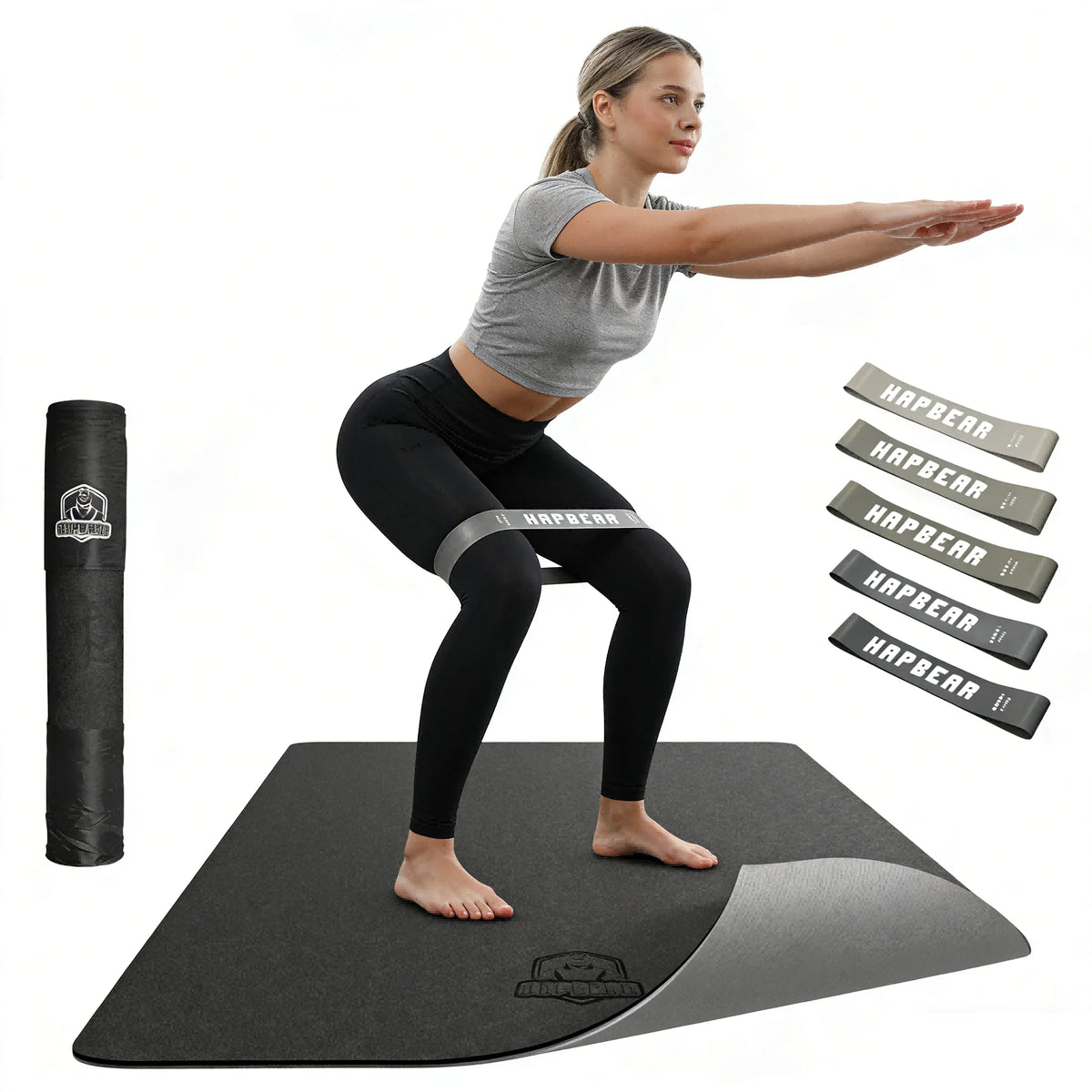 HAPBEAR Non Slip TPE Yoga Mat for Home Workouts and Pilates