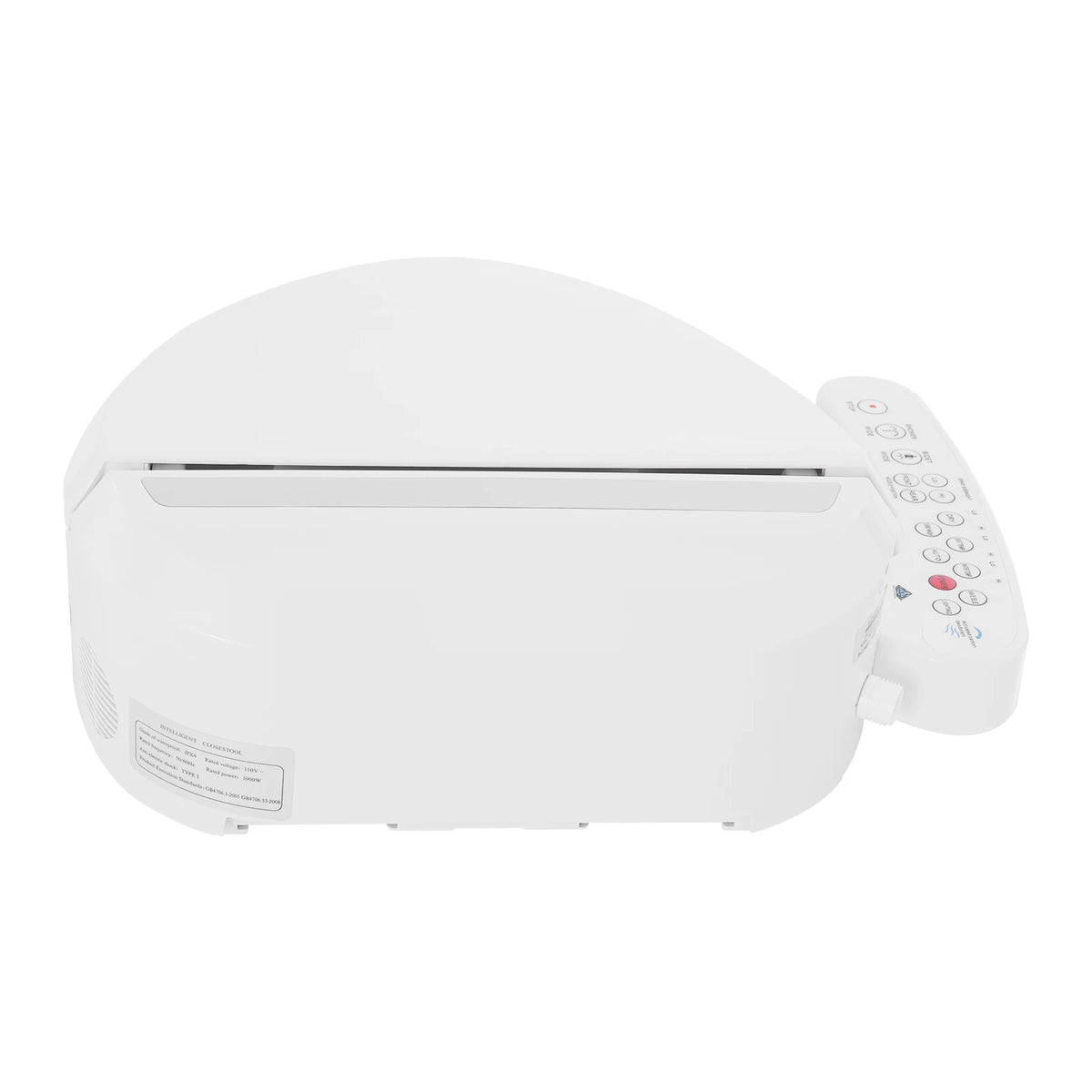 1300W Intelligent Toilet Bidet Seat, Electric Toilet Cover Seat Flushing Toilet Seats Adjustable Water & Seat Temperature 1/2" for Homes, Bedrooms, Hotels