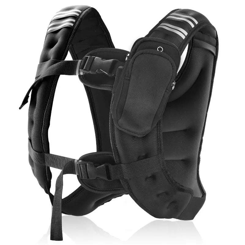 Weighted Fitness Vest With Reflective Stripe And Storage Pocket