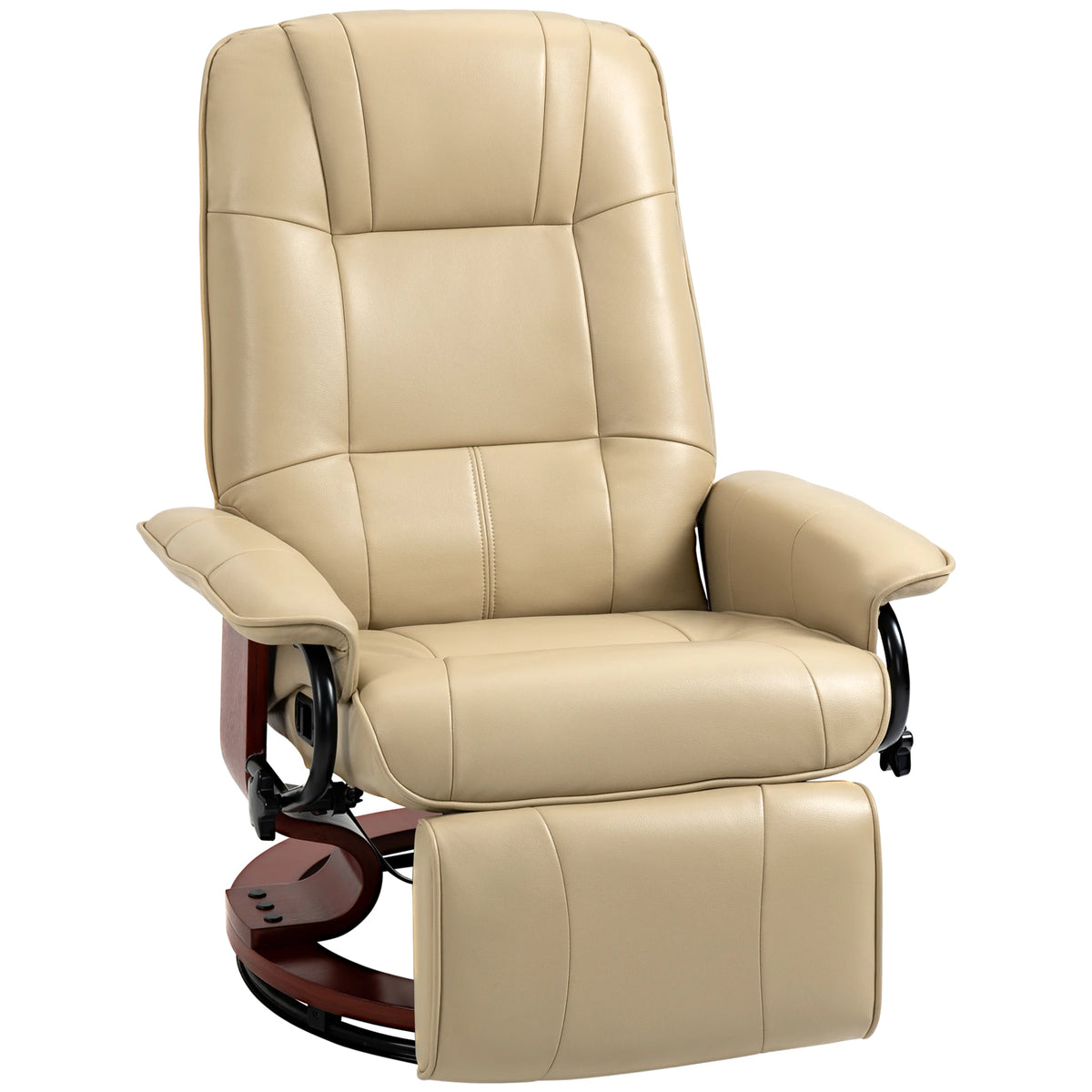HOMCOM Swivel Recliner Chair With Adjustable Back And Footrest