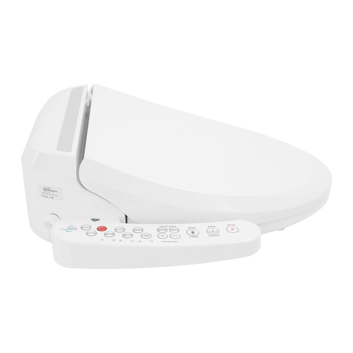 1300W Intelligent Toilet Bidet Seat, Electric Toilet Cover Seat Flushing Toilet Seats Adjustable Water & Seat Temperature 1/2" for Homes, Bedrooms, Hotels