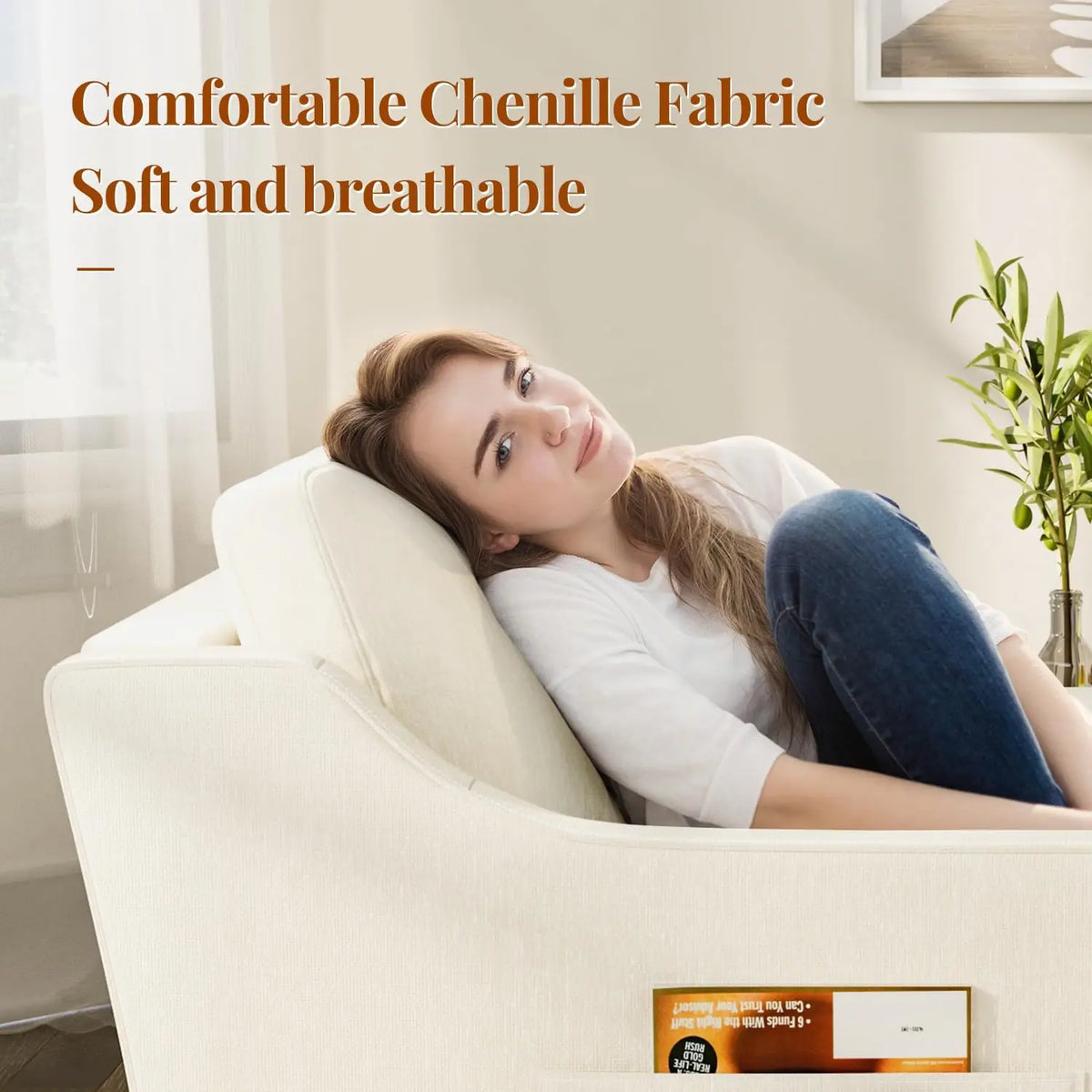Swivel Upholstered Accent Armchair for Comfortable Living Room Seating