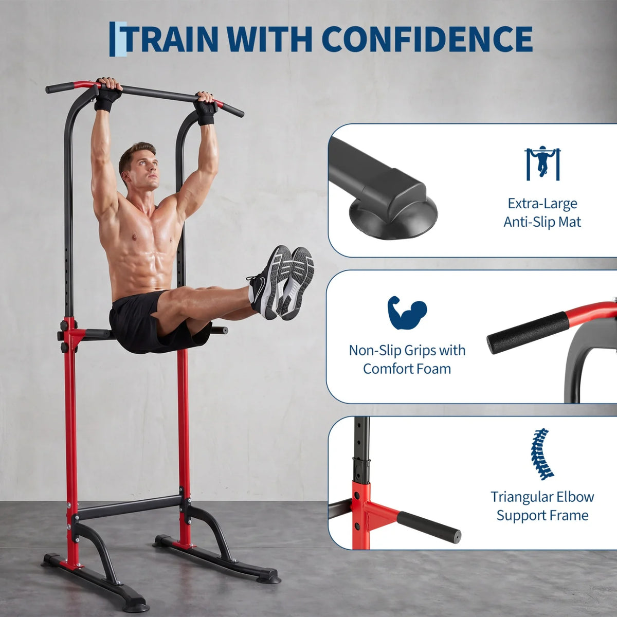 HiMISS Power Tower for Pull Ups, Dips and Strength Training