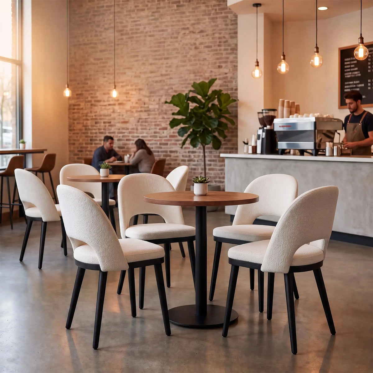 Modern Wooden Dining Chairs With Upholstered Seats And Sturdy Frames