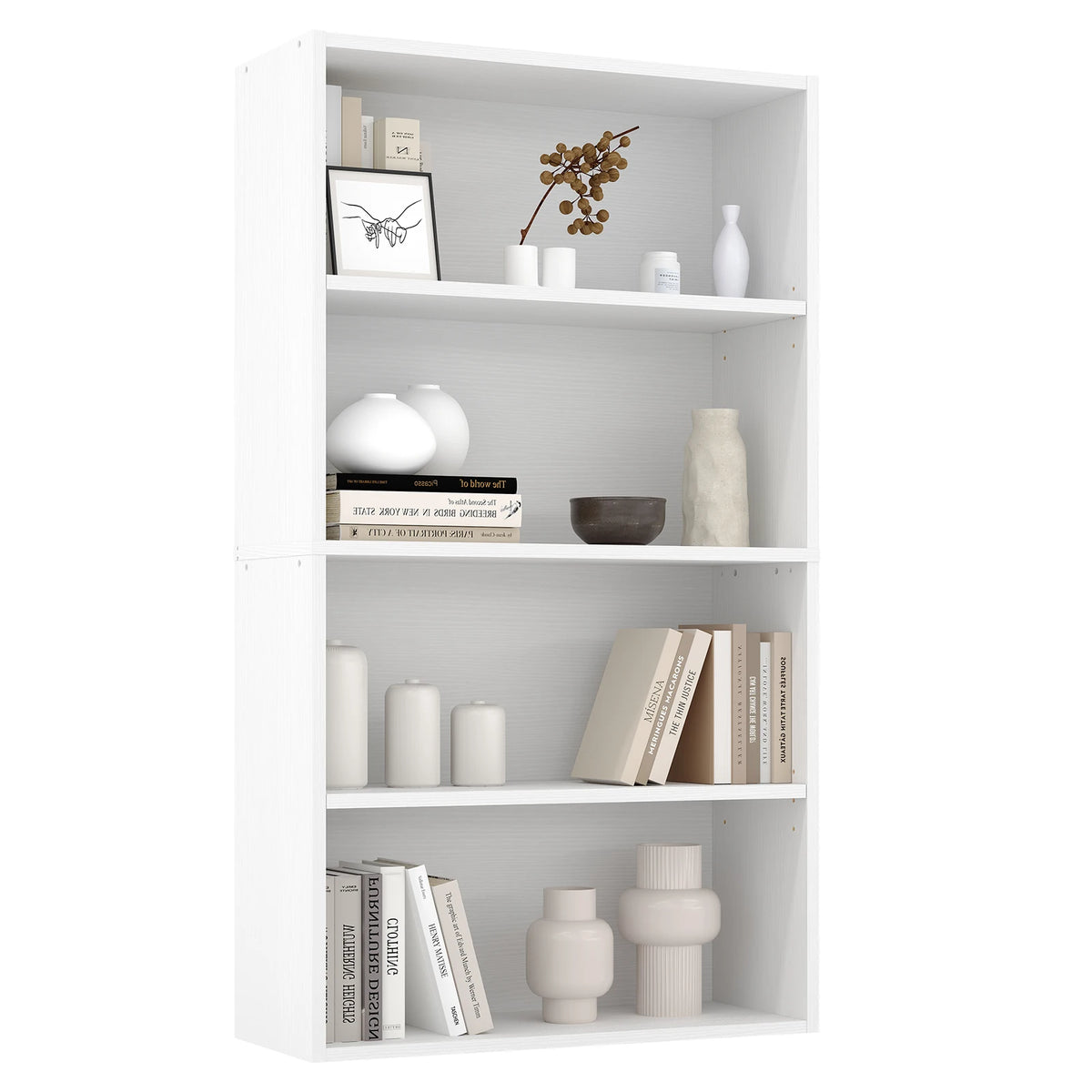 JHK Wooden Open Bookcase Shelf for Home Office Storage
