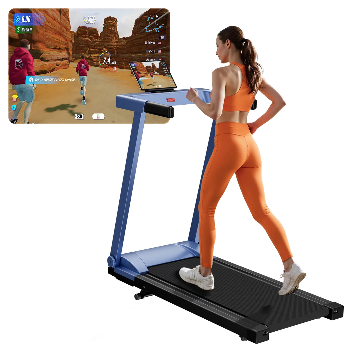LACUFFY Folding Electric Treadmill With Adjustable Incline And App Connectivity