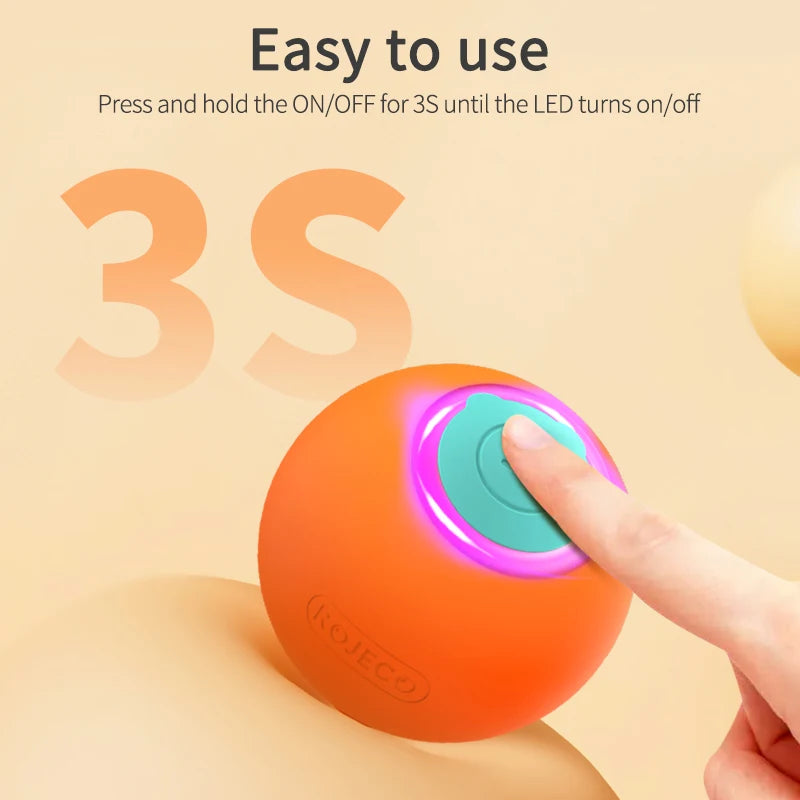 ROJECO Automatic Interactive Rolling Cat Ball Toy with LED Light