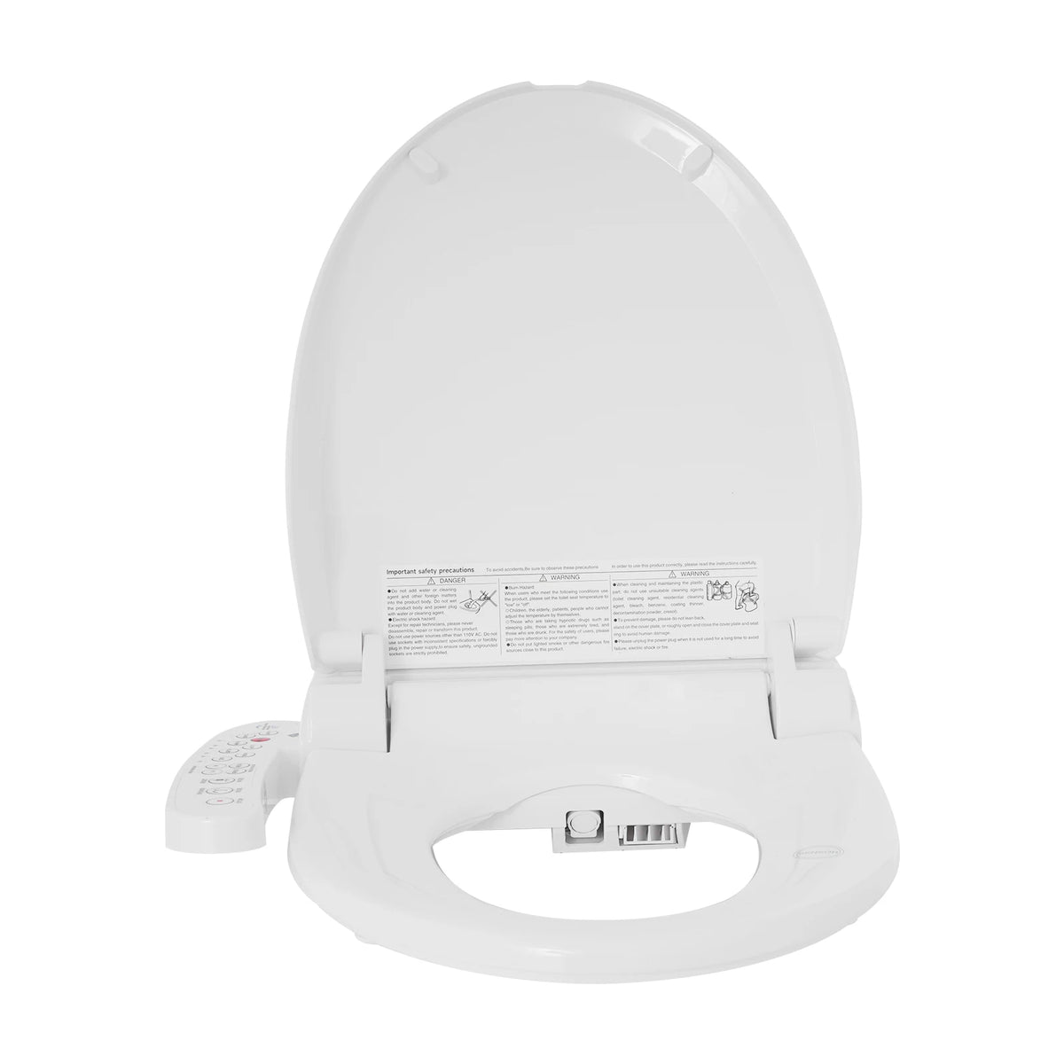 1300W Intelligent Toilet Bidet Seat, Electric Toilet Cover Seat Flushing Toilet Seats Adjustable Water & Seat Temperature 1/2" for Homes, Bedrooms, Hotels