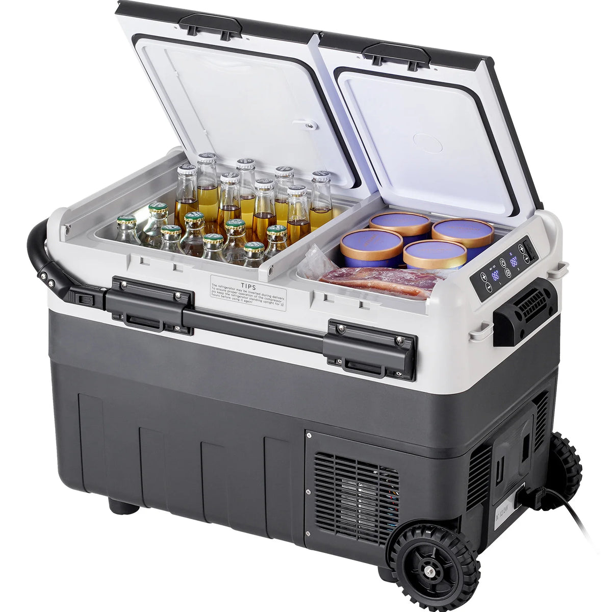 SucceBuy Portable Car Refrigerator Dual Zone Compressor Freezer Cooler for Travel