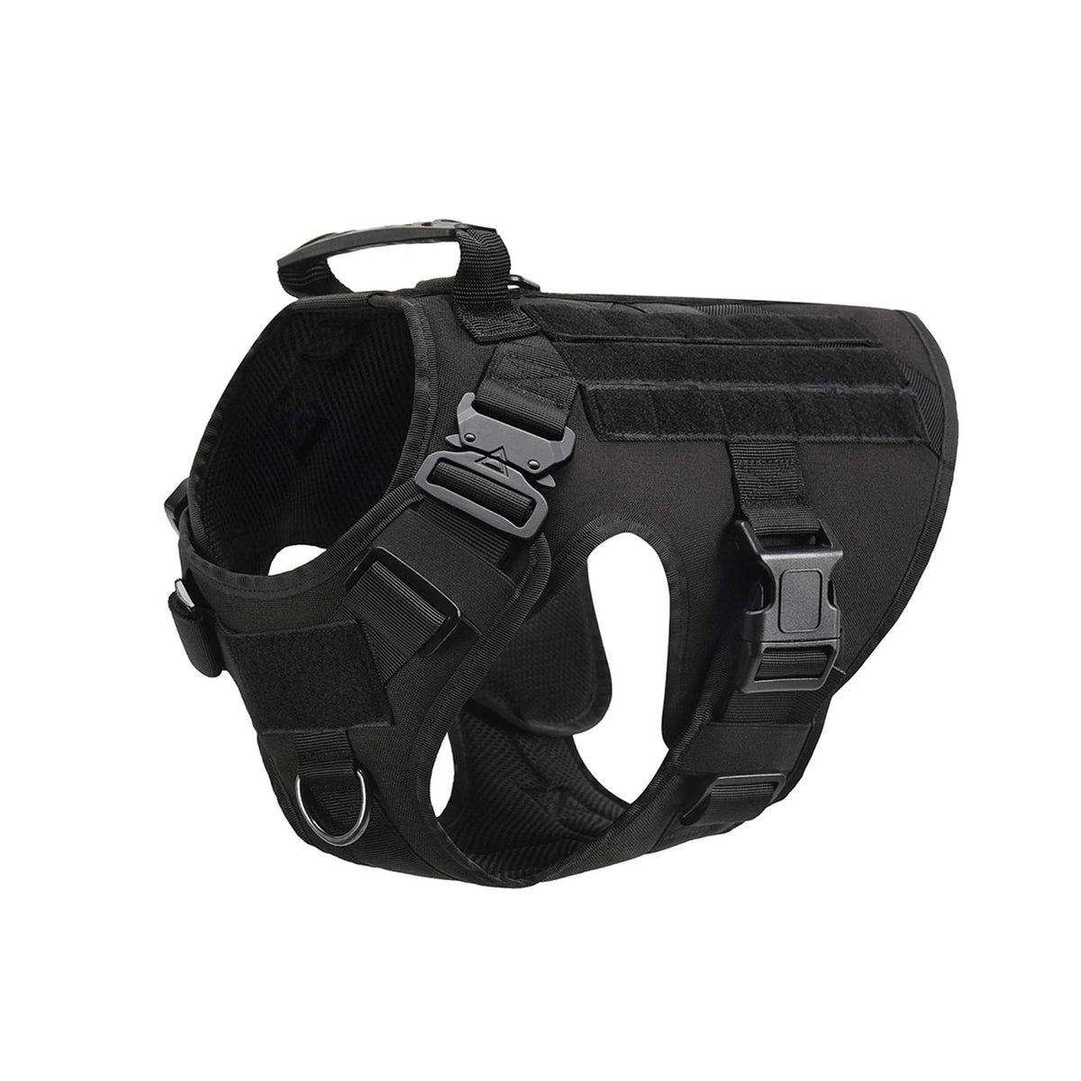 PETRAVEL Tactical Dog Harness with Collar Leash and Molle Pouches