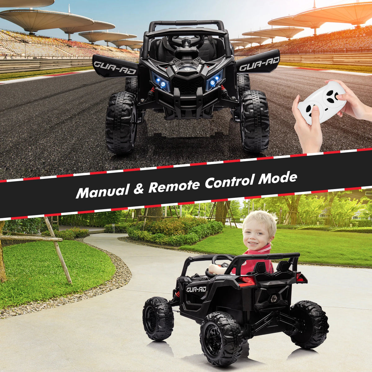 HiMISS Kids Ride On UTV With Remote And Dual Motors