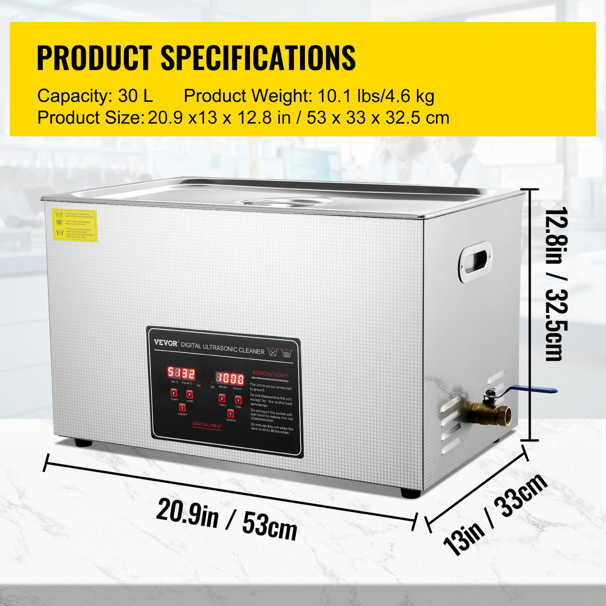SucceBuy Ultrasonic Cleaner Stainless Steel Deep Cleaning Machine