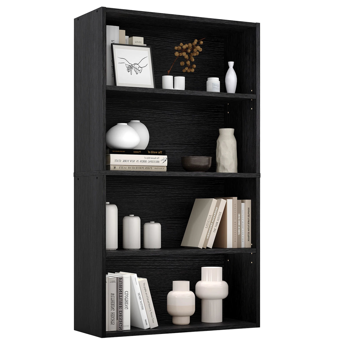 JHK Wooden Open Bookcase Shelf for Home Office Storage