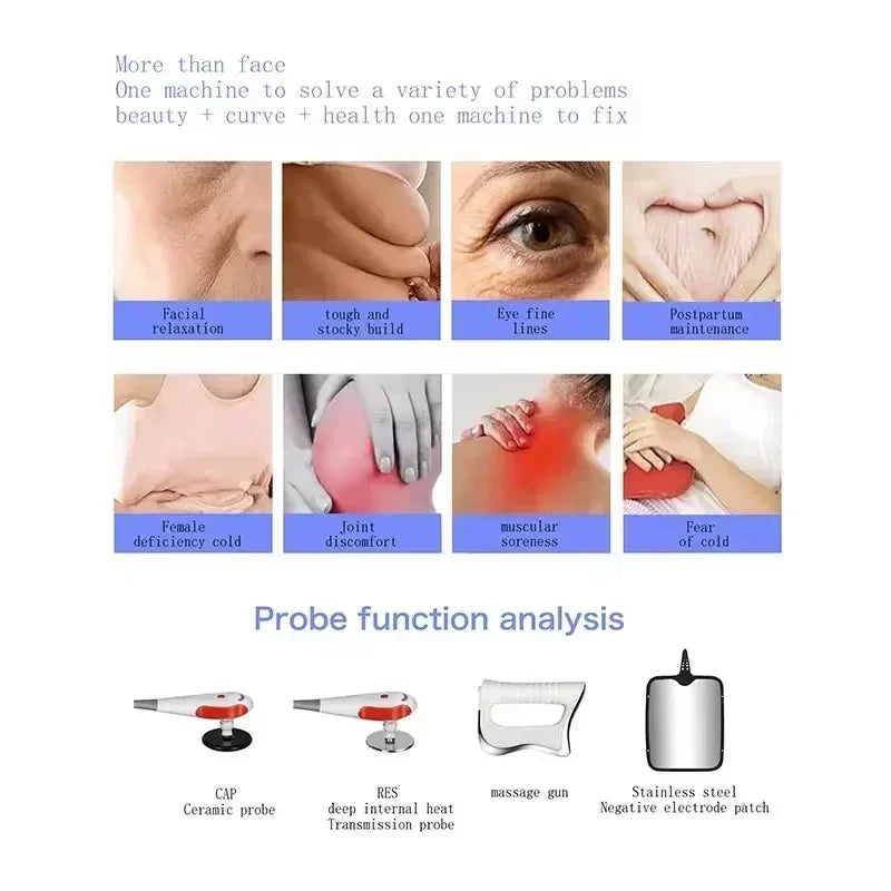 XHUODADA 448KHz Tecar Therapy Machine Skin Tightening and Pain Relief
