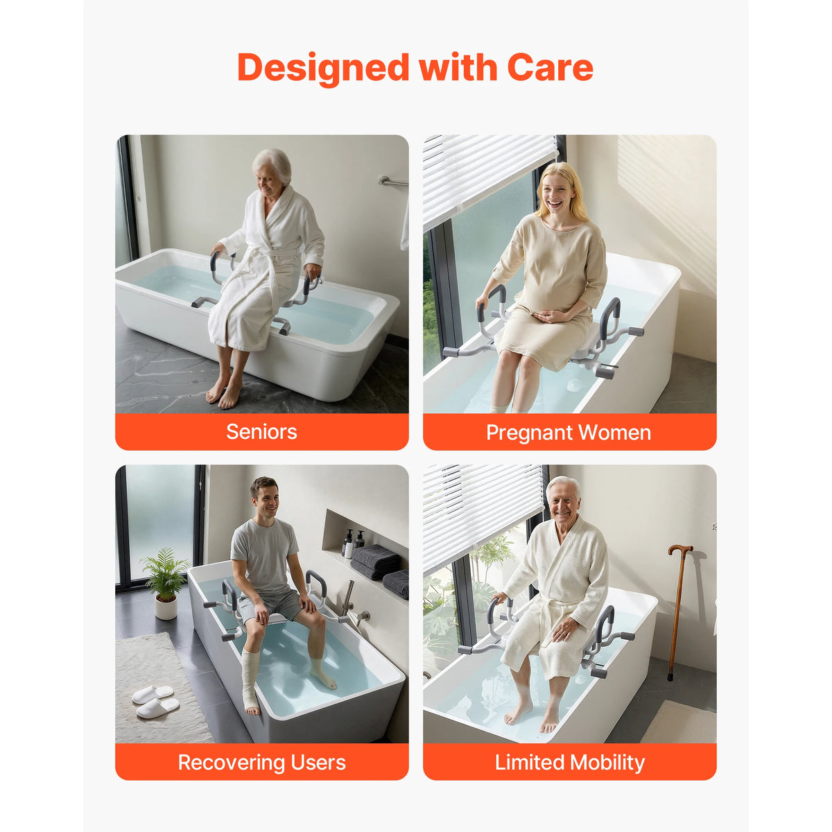 SucceBuy Swivel Shower Chair with Arms and Back for Inside Shower Stall Bathroom Bath Tub Seat for Adult Senior Handicap Elderly