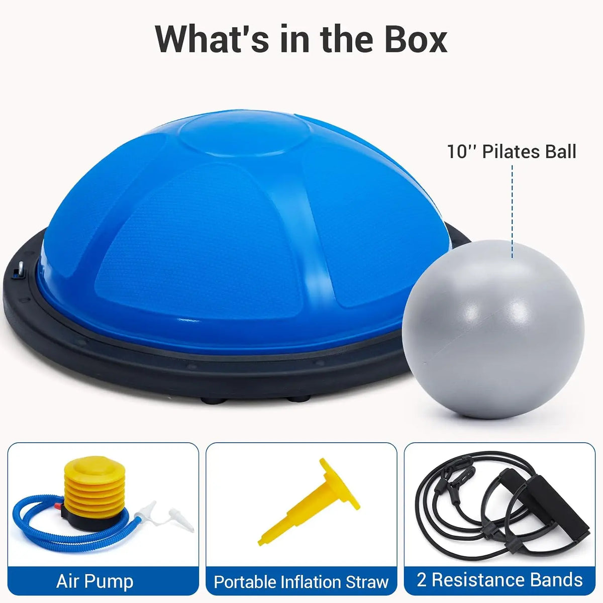 Half Balance Ball Trainer for Core Workouts With Resistance Bands