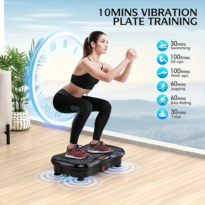 BZEQ Vibration Platform With Resistance Bands For Full Body Training