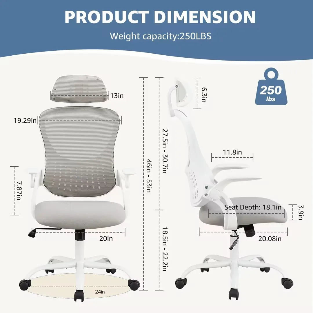 JHK Mesh Ergonomic Office Chair With Headrest And Lumbar Support