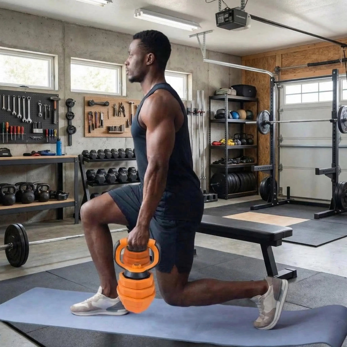Adjustable Dumbbell Set with Barbell, Kettlebell and Push Up Stand