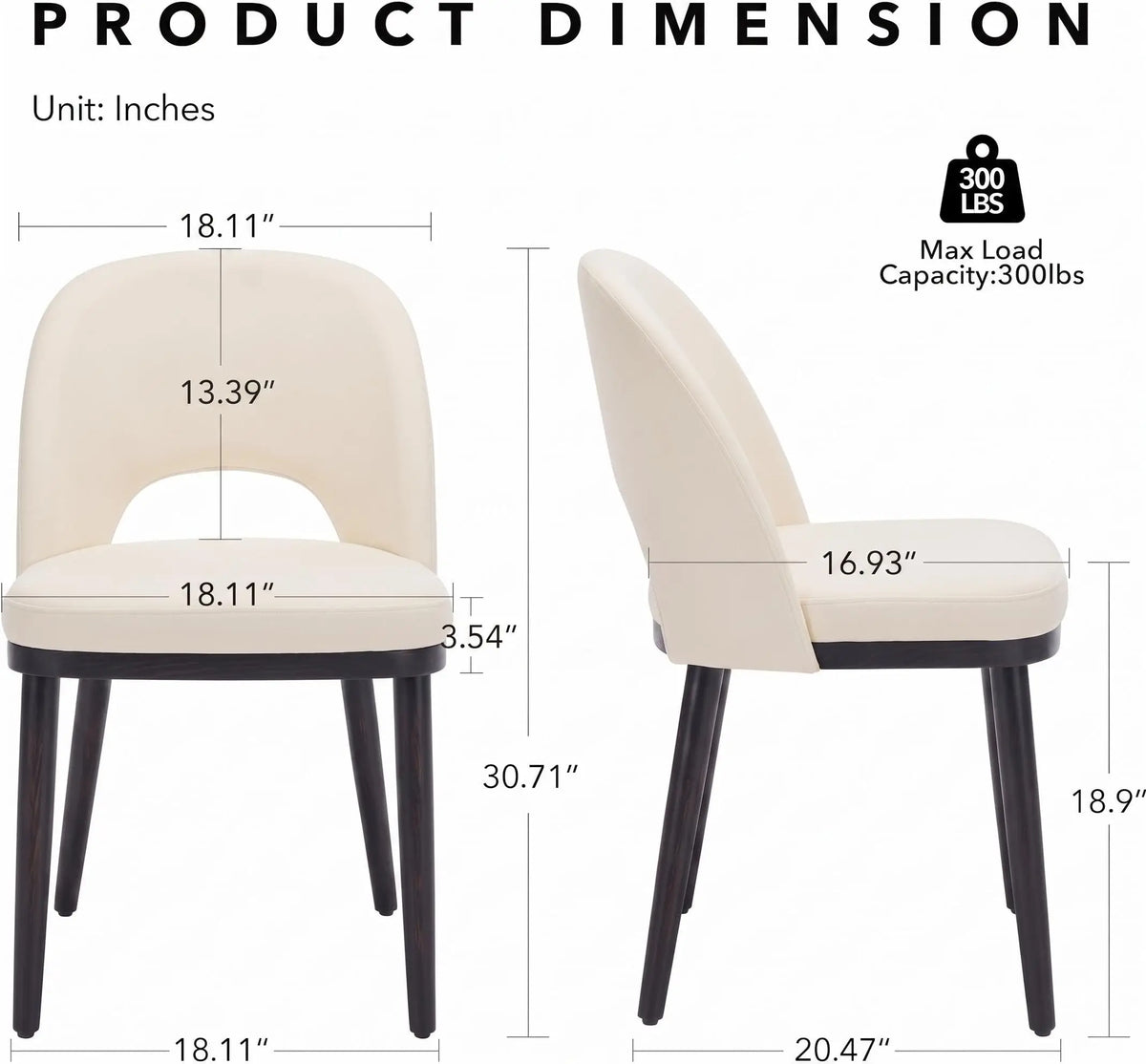 Upholstered Wooden Dining Chairs With Padded Seats And Reinforced Frame
