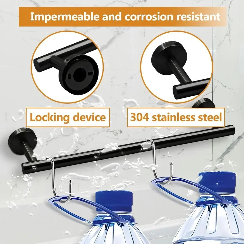 7Pcs/Set Bathroom Hardware Set Bathroom Towel Rack Including 16" Hand Towel Bars Toilet Paper Holders, Towel Rings, Robe Towel Hooks