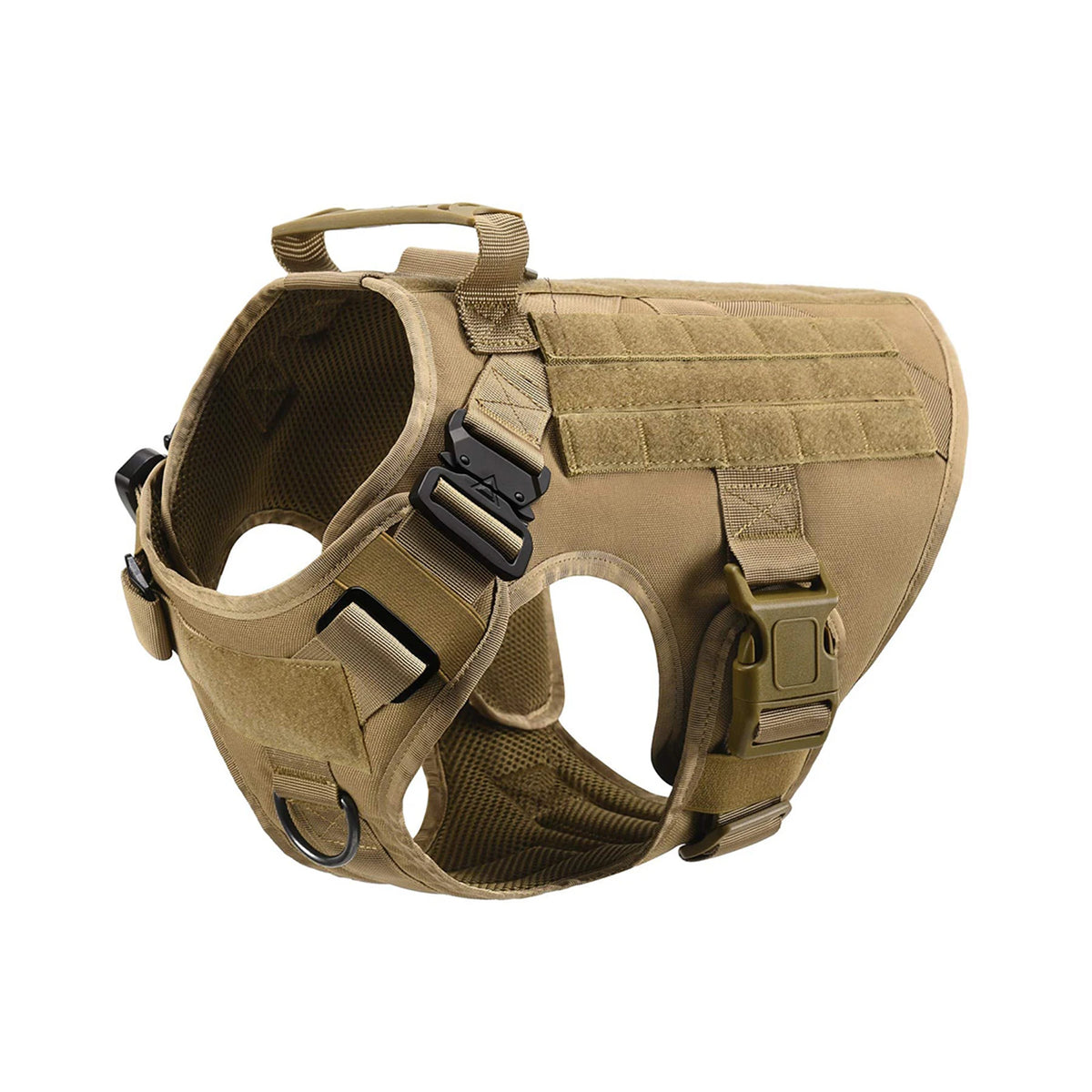 PETRAVEL Tactical Dog Harness with Collar Leash and Molle Pouches