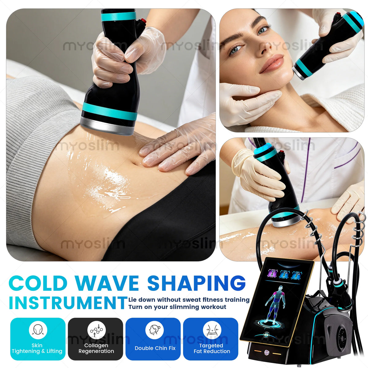 Portable Coolwaves RF Radiofrequency 2.45 GHz Slimming Body Sculpt & Face Body Tightening Cellulite Reduction Desktop Machine