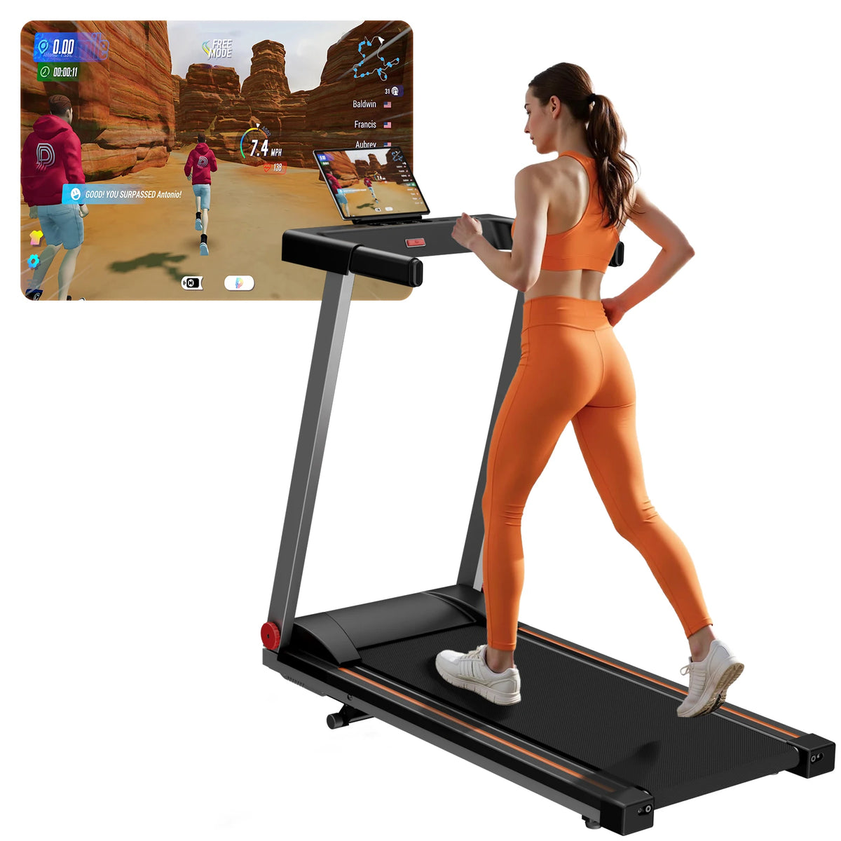 LACUFFY Folding Electric Treadmill With Adjustable Incline And App Connectivity