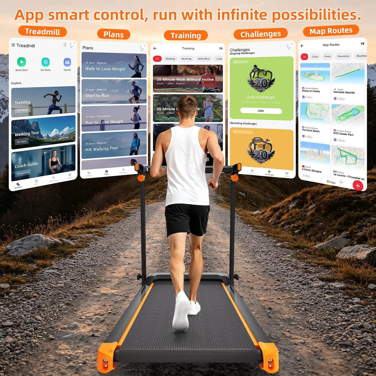 Walking Pad Treadmill With 12 Percent Incline And App Control