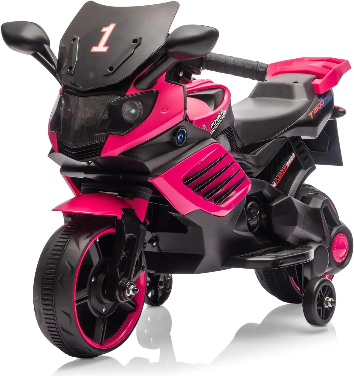 HiMISS Kids Electric Ride On Motorcycle with Training Wheels
