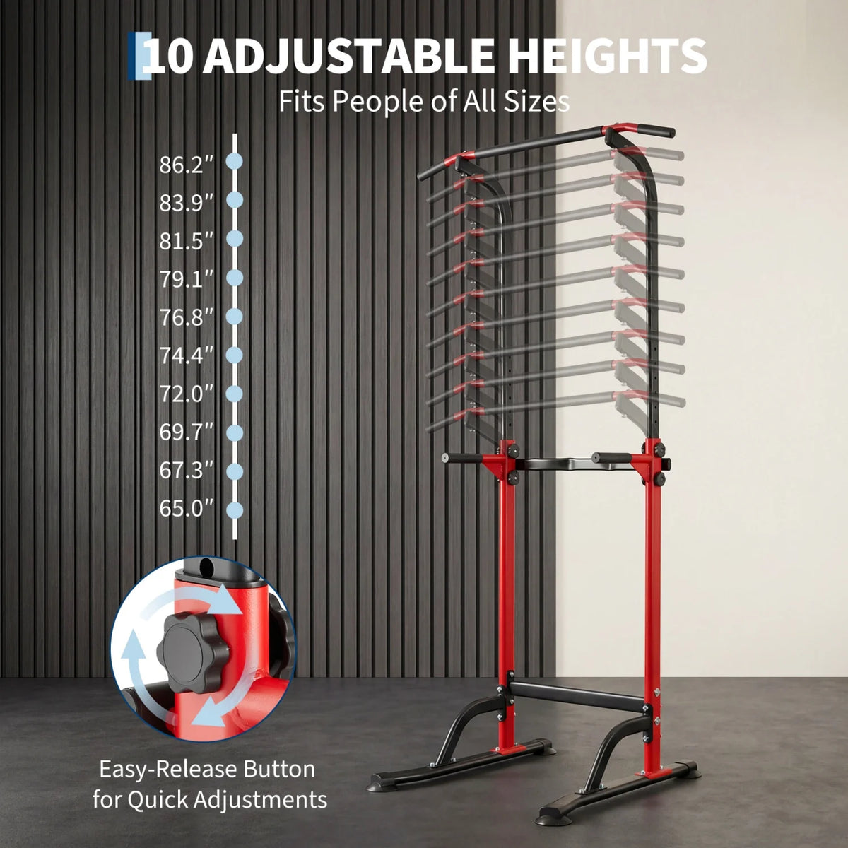 HiMISS Power Tower for Pull Ups, Dips and Strength Training