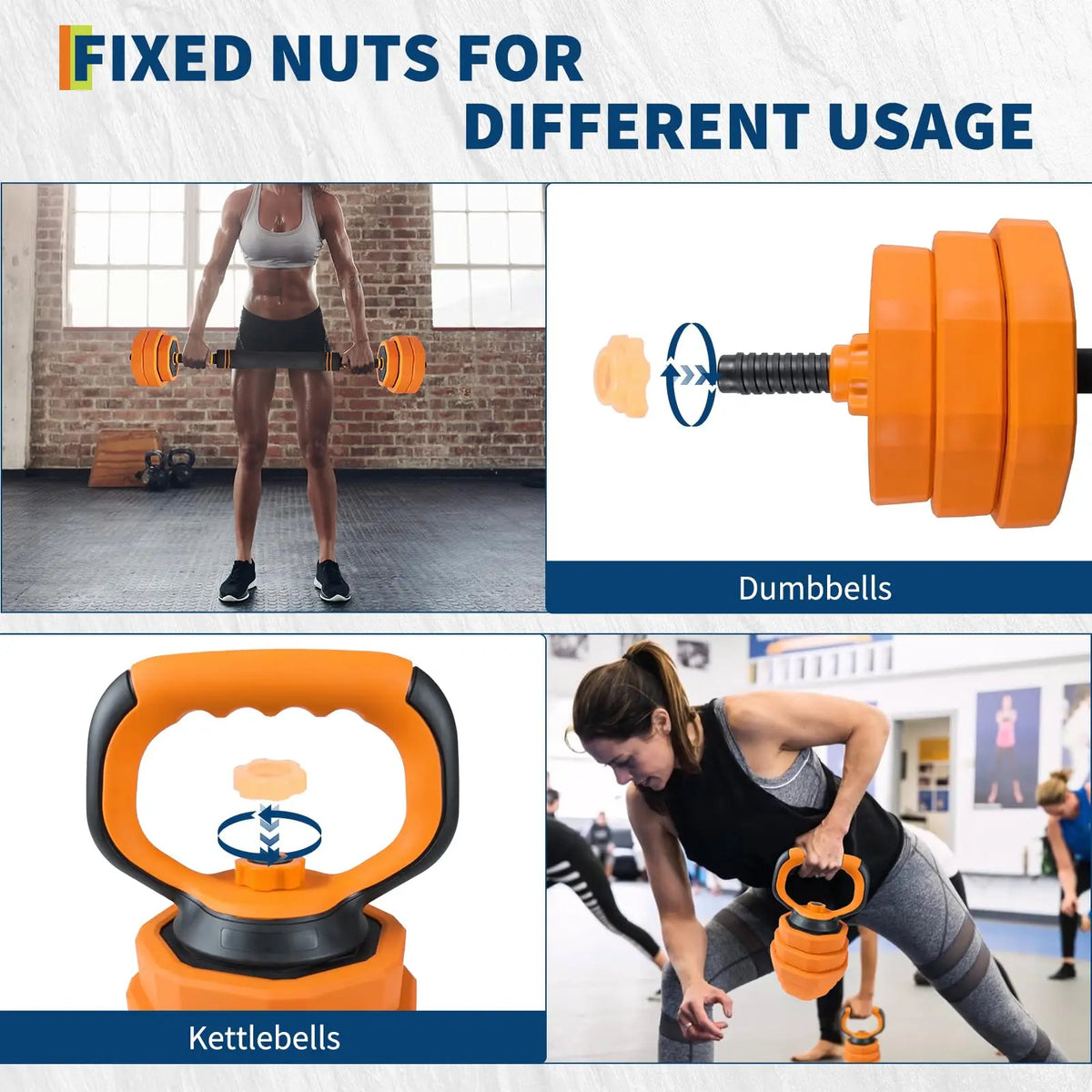 Adjustable Dumbbell Set with Barbell, Kettlebell and Push Up Stand