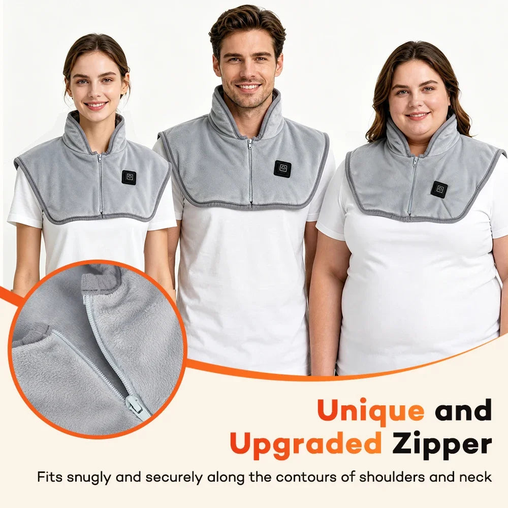 USB Heated Neck And Shoulder Wrap With Adjustable Heat Settings
