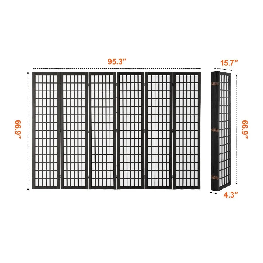 Japanese Folding Room Divider Privacy Screen for Indoor Spaces