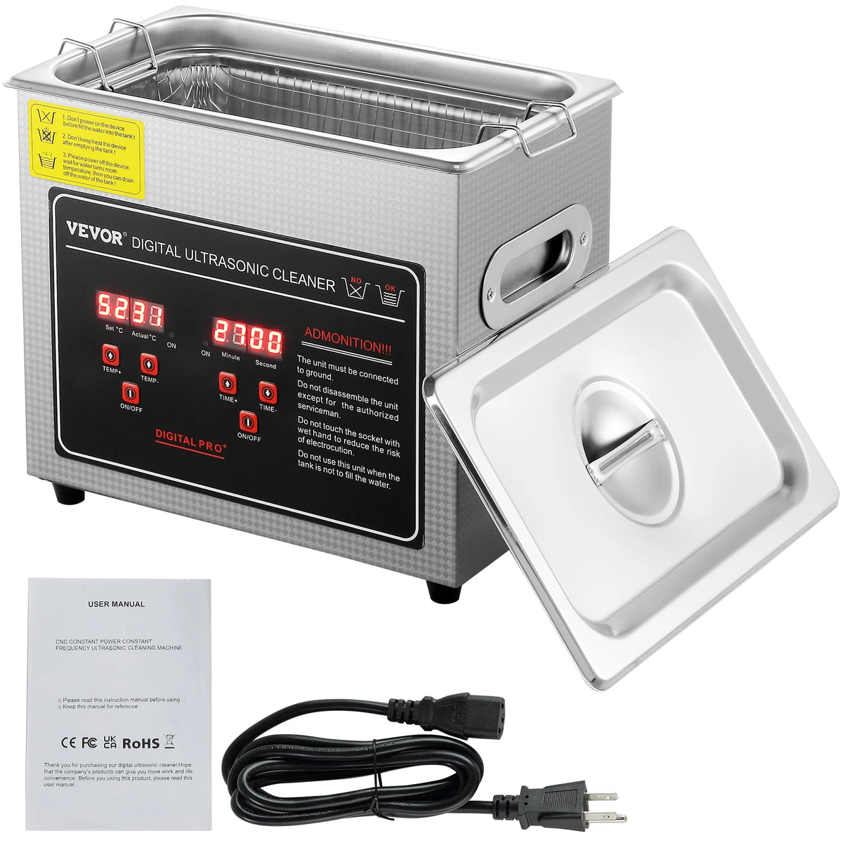 SucceBuy Ultrasonic Cleaner Stainless Steel Deep Cleaning Machine