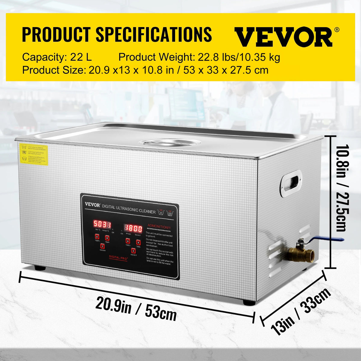 SucceBuy Ultrasonic Cleaner Stainless Steel Deep Cleaning Machine