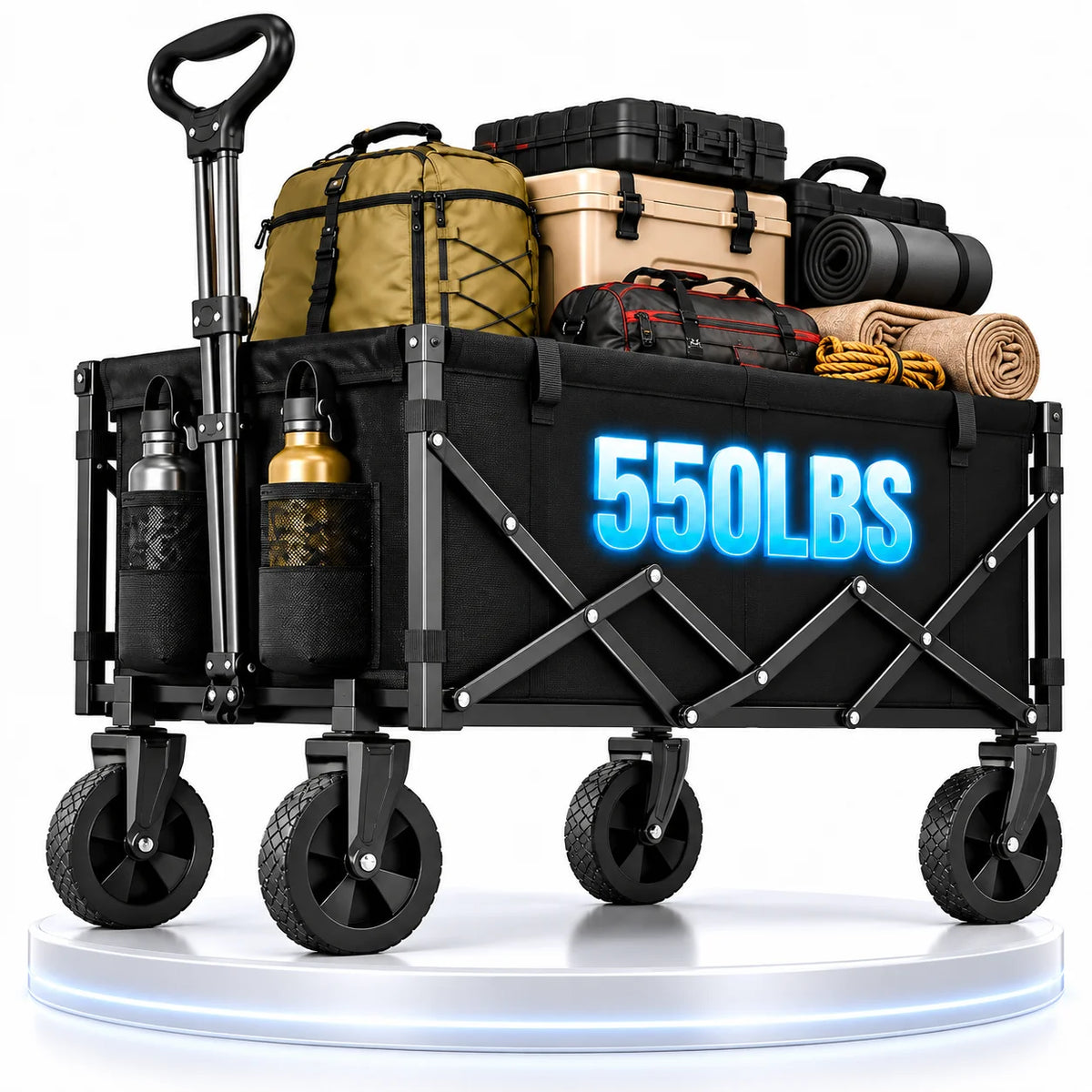 Heavy Duty Folding Utility Cart for Outdoor and Garden Use