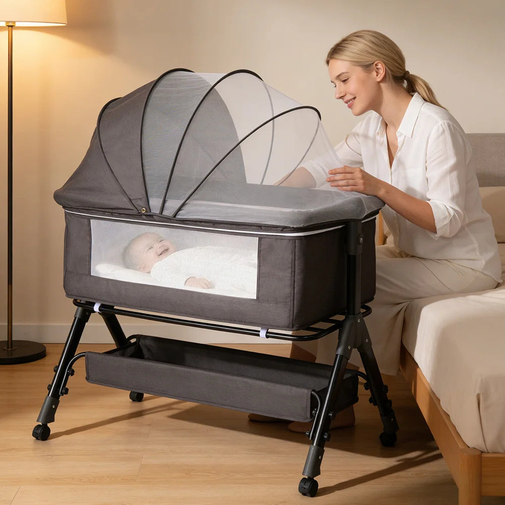 3 In 1 Baby Bassinet Bedside Sleeper Portable Folding Cradle